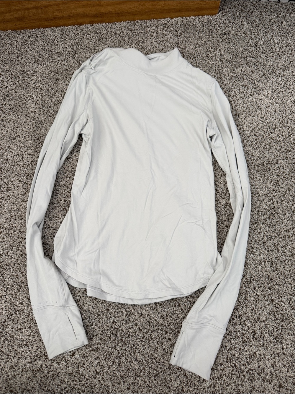 lululemon athletica Pale Gray Performance Mock Neck Top